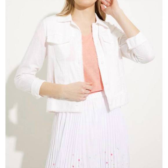 Alison Sheri Geometric Short Jacket Grey/White A47128 main image 1